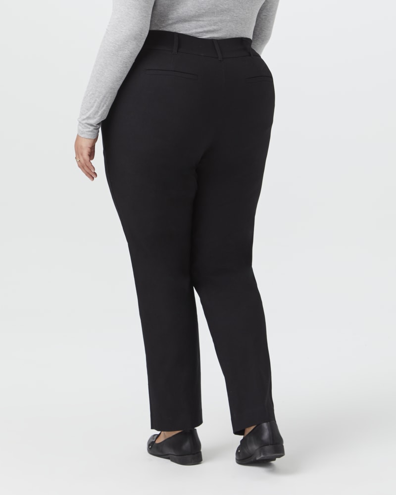 Black straight leg work trousers discount